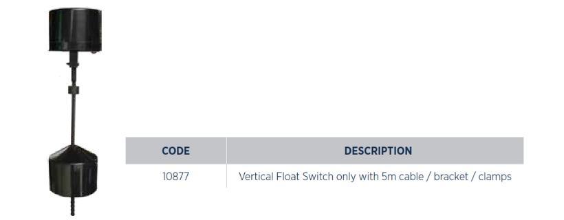 Reefe vertical float switch w 5m cable