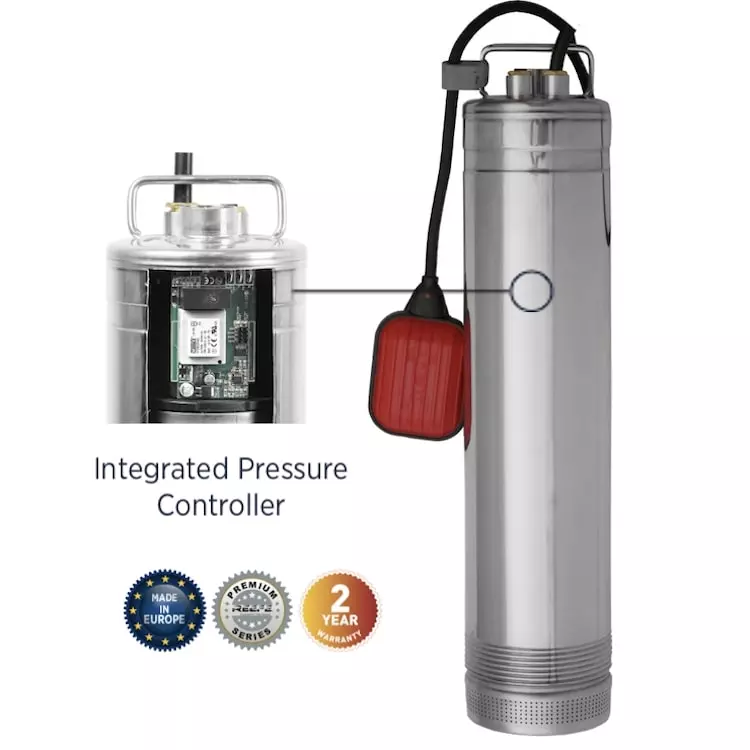 Reefe RPS34E multistage submersible water pressure pump w integrated pressure controller