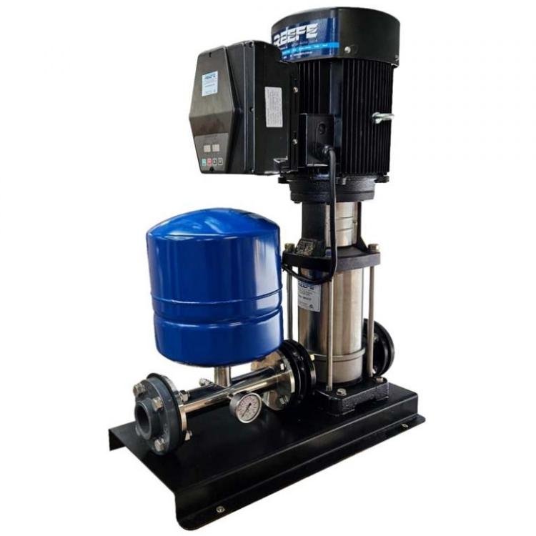 VMR20-5T variable speed vertical multistage pump set w pump motor VSD base and discharge manifold pressure pump