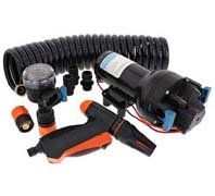 Jabsco Hotshot HD6 washdown saltwater pump kit w hose 12v 70PSI
